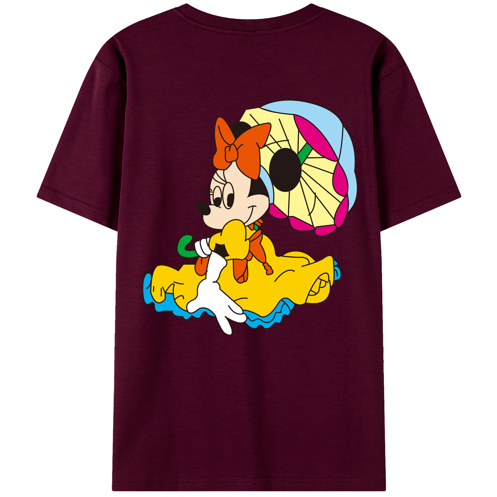 （画像用） ミッキーマウス Mickey Mouse レディース半袖Tシャツ(バックプリント)
